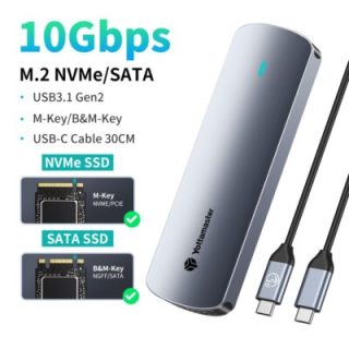YOTTAMASTER M.2 NVMe Y SATA SSD DRIVE ENCLOSURE