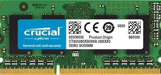 CRUCIAL MEMORIA RAM 8GB DDR3L-1600 SODIMM
